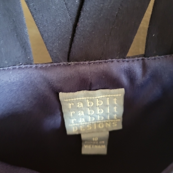 RABBIT Rabbit Rabbit 3/4 Sleeve Cocktail Dress Cut Outs Navy Blue Lined 10 - Picture 3 of 11